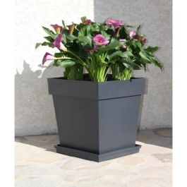 Maceta toscana cuadrada EDA - 39 x 39 x H 39 cm - 38 L - gris antracita Maceta toscana cuadrada EDA - 39 x 39 x H 39 cm - 38 L - gris antracita