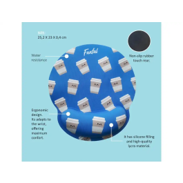 Wondee Alfombrilla de ratón ergonómica de gel funful, antideslizante, 250x230 mm