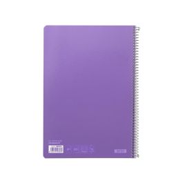 Cuaderno Espiral Liderpapel Folio Witty Tapa Dura 80H 75 gr Cuadro 4 mm Con Margen Color Violeta 5 unidades
