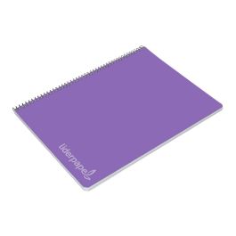 Cuaderno Espiral Liderpapel Folio Witty Tapa Dura 80H 75 gr Cuadro 4 mm Con Margen Color Violeta 5 unidades