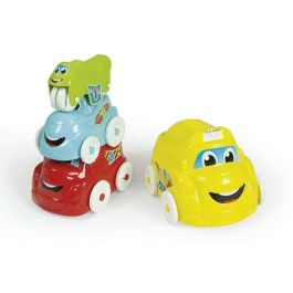 Clementoni Coches Apilables Set de 4 Coches Diferentes (Autobús, Camión, Coche y Moto) 15x15x24 cm