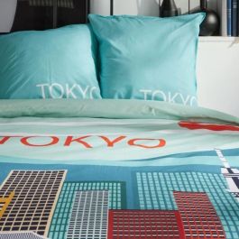 Today TOD3574641268664 Juego de Cama de Algodón 240x220 cm para 2 Personas, Diseño JAVA Estampado Tokio Azul