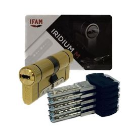 Ifam Cilindro Iridium M IRM3030LC Latón 60mm (30+30mm) Leva Corta 13mm, 5 Llaves, Doble Protección Antitaladro y Antiganzúa