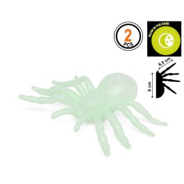 Decoracion Halloween Araña Gigante 10x7 Fluorescente 2 Unidades