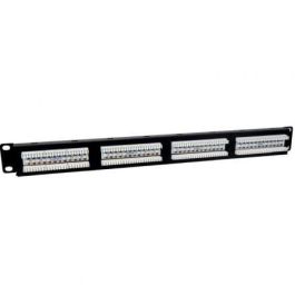 Phasak PU 2421 Patch Panel RJ45 Cat.6A UTP 24 Puertos Doble Bloque 19 pulgadas 1U para Redes de Alto Rendimiento 10 Gbps