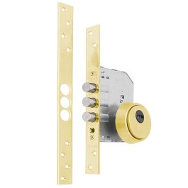 TESA R201B566L Cerradura de Embutir 4 Bulones Ø14mm Acero Niquelado, Canto Recto, Dorada, con Escudo E700L y Cilindro T60 Precio: 51.68999968. SKU: B17BPGTYRP