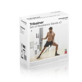 Set de Bandas de Resistencia con Accesorios y Guía de Ejercicios Tribainer InnovaGoods 3 Unidades