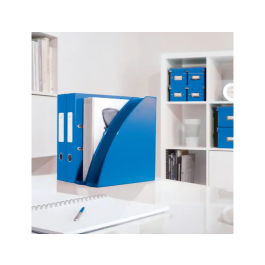 Revistero Plastico Leitz Wow A4 60Mm Azul Metalizado