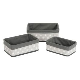Cesta Tradicional DKD Home Decor Gris Blanco 25 x 14 x 35 cm Set de 3 (2 Unidades) Precio: 36.79000039. SKU: B1DEJR34NT