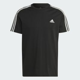 Camiseta de Manga Corta Hombre Adidas Essentials Single 3 Bandas Negro