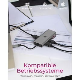 ICY BOX IB-DK4012-CPD Docking Station USB-C 9-en-1, PD 100W, 2xHDMI 4K, Gigabit Ethernet, Lector Tarjetas SD/MicroSD