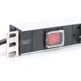 Digitus Regleta de Enchufes de 7 Tomas con Interruptor, Carcasa de Aluminio y Cable de 2m