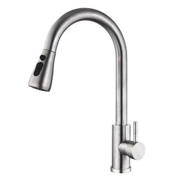 Grifo Monomando Fontastock Gris Acero Inoxidable Cerámico Forma de C Precio: 65.49999951. SKU: B1DQMLP84C