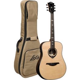 Lag HV50DE Guitarra Acústica Dreadnought Hyvibe H2 Electroacústica Cutaway de Ébano Macassar Natural con Funda Precio: 1535.6352. SKU: B1FTWMM4L6