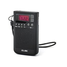 Elbe RF-93 Radio Digital de Bolsillo AM/FM con Auriculares Incluidos y Memoria para 20 Emisoras