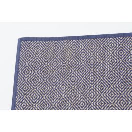 DKD Home Decor Alfombra Mediterraneo Azul Natural Bambu Geométrico 290 x 200 x 0.5 cm