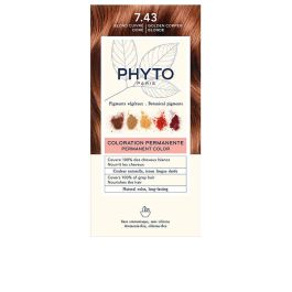 Phyto Tintes de Pelo PHYTOCOLOR #7.43 Rubio Dorado Cobrizo Tinte Permanente Sin Amoniaco con Pigmentos Vegetales y Aceites Botánicos 4 Unidades