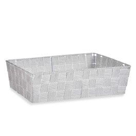 Kipit Cesta Tela Rectangular Blanca 34 x 21 x 8.5 cm sin Asas Poliester 3.8 l (Set de 18)