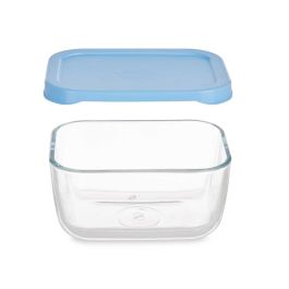 Pasabahce Fiambrera Snow Box Tapa Azul 420 ml (12.5x6x9.5 cm) (Set de 12)