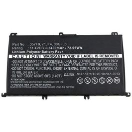 CoreParts Batería para Portátil Dell 73.00Wh Li-Pol 11.4V 6400mAh Negra INS15PD-1548B, INS15PD-1548R, INS15PD-1748B, INS15PD-1748R, INS1