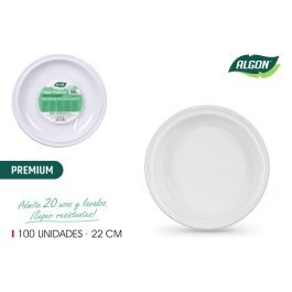 Set de 100 platos redondos de plástico premium 22 cm - Algon (6 Cajas) Precio: 38.89000016. SKU: B1DHXF8FBM