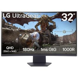LG 32GS60QC-B Monitor Gaming 32" 2560x1440 180Hz HDR10 1ms VA Curva 1000R 2xHDMI DP
