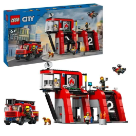 LEGO 60414 Estación de Bomberos y Camión de Bomberos, Figura de Perro de Juguete y 5 Minifiguras, Regalo Infantil Precio: 91.50000035. SKU: B1KFVBG9PJ