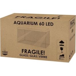 Ciano CIA5607390542667 Acuario 60 L con Filtro CF80, Iluminación LED, Calefacción y Espuma 30 PPI, Color Negro