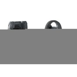 DKD Home Decor Fuente Decorativa LED de Resina Tema Yoga Indio Gris y Negro Desmontable Pack de 2 Unidades 15x20x24 cm