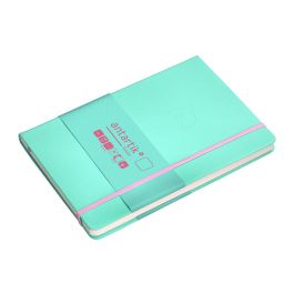 Cuaderno Con Gomilla Antartik Notes Tapa Dura A5 Hojas Lisas Rosa Y Turquesa 100 Hojas 80 gr Fsc