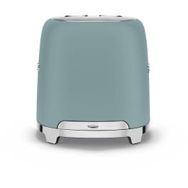 Smeg TSF01EGMEU Tostador de 2 rebanadas, Verde Esmeralda Mate, con control de tostado ajustable y funciones de descongelación
