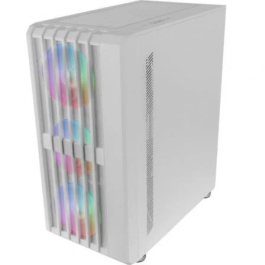 Mars Gaming Caja Semitorre MC-VAULT Blanca con 4 Ventiladores ARGB, Cristal Templado, ATX