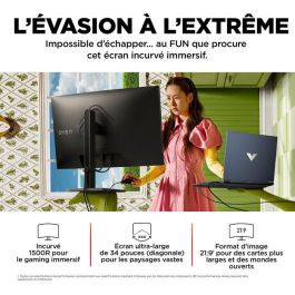 HP OMEN 34c - Monitor Curvo Gaming 34 pulgadas WQHD (3440x1440) 165Hz, OMEN by HP, 1500R