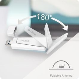 D-Link Adaptador USB WiFi 6 AX1800 AX18U 1800Mbps con Antena Desplegable y USB 3.0 para PC y Portátil