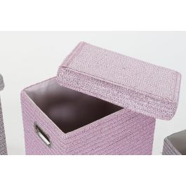 DKD Home Decor Cesta Basicos Set de 5 Rosa Plateado 36 x 50 x 44 cm