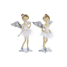 Figura Navidad Fantasia DKD Home Decor Blanco Rosa 9 x 17 x 11 cm (2 Unidades) Precio: 13.78999974. SKU: B13QRRG9EB