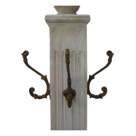 DKD Home Decor Lámpara Pie Tradicional Blanco 42 x 200 x 42 cm Mango Metal