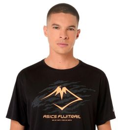 Camiseta de Manga Corta Hombre Asics Fujitrail Logo Negro 42