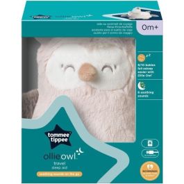 Mini Peluche - TOMMEE TIPPEE - Ollie The Owl - Ayuda para dormir en viaje - 6 sonidos - Recargable por USB - Lavable a máquina