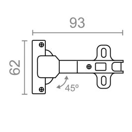 Edm Bisagra de cazoleta 45º bc09 35mm acero zincado con tornillos