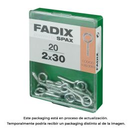Fadix 10923069 Hembrilla cerrada zincado acero 2,0 x 30 mm, caja 20 uds