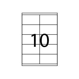 FABRISA 15317 Etiquetas Adhesivas Blancas A4 105x57mm 100 Hojas Cantos Rectos para Impresoras Láser, Inkjet, Copiadoras