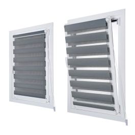 Cintacor - Stor Planet Estor Enrollable Clip&Fix Noche&Día Plata 120x180cm