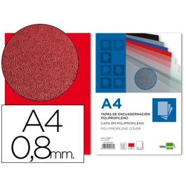 Tapa Encuadernacion Liderpapel Polipropileno A4 0.8 mm Rojo Opaco Paquete De 50 Unidades