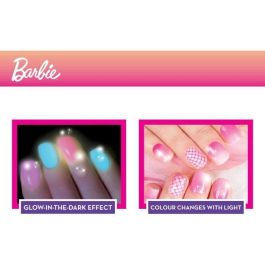 Lisciani Giochi LIS8008324102747 Kit de Esmalte de Uñas Barbie con Efecto de Cambio de Color y Brillo en la Oscuridad