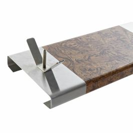 Jamonero de Acero Inoxidable DKD Home Decor Marrón Acero Inoxidable Plata (36 x 3 x 1 cm) (40 x 16.5 x 40 cm) (2 pcs)