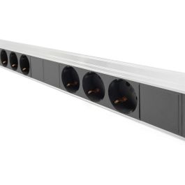 Digitus Regleta de enchufes 18 tomas con protección contra sobretensión, aluminio