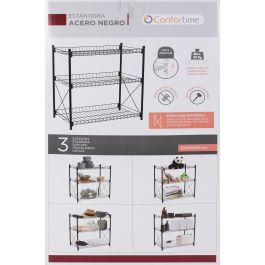Confortime Estantería 3 Niveles Metal 52 x 34 x 55 cm (2 Unidades)