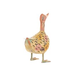 DKD Home Decor Decoración Shabby Pato de Metal Crema Rosa, Juego de 2 Unidades, Medidas: 18 (Largo) x 21 (Ancho) x 32 (Alto) cm