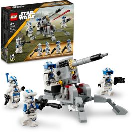 LEGO 75345 Star Wars Pack de Combate Soldados Clon 501, Incluye 4 Minifiguras y Cañón Antivehículo AV-7, +6 Años